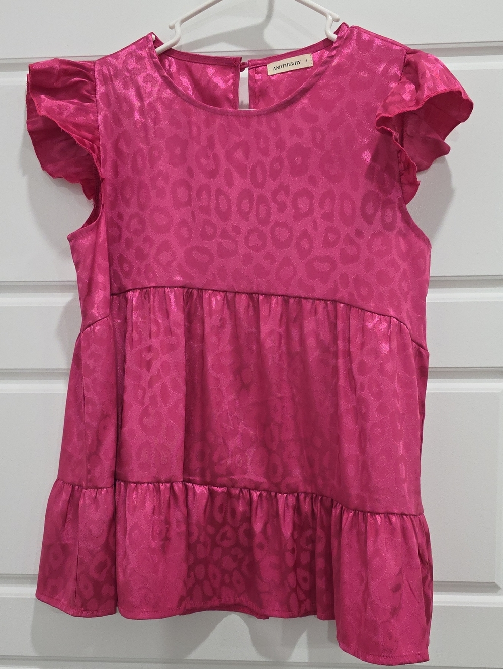 Pink Satin Tiered Top